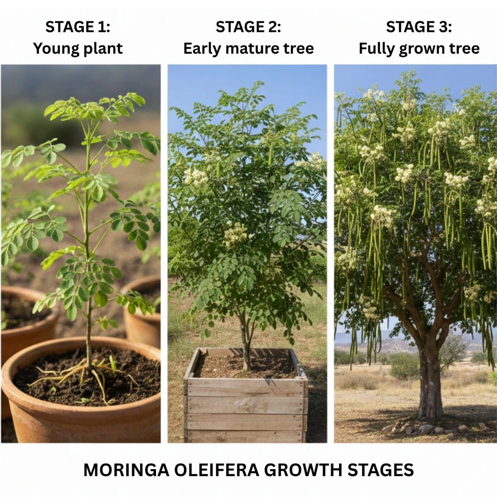 Moringa Live Plant - 4" Tall, Fast Growing Edible Tree for Gardens - Image 2