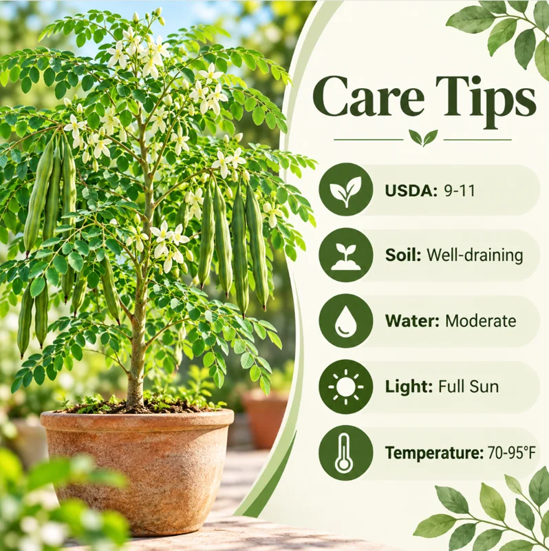 Moringa Live Plant in a 4 Inch Pot, Moringa Oleifera Tree for Home Garden Planting - Image 5