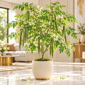 Moringa Live Plant in a 4 Inch Pot, Moringa Oleifera Tree for Home Garden Planting - Image 1