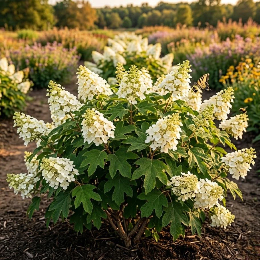 Oakleaf Hydrangea Live Plant – White Flowers, 6-12" Tall Shrub in 4" Pot - Image 1