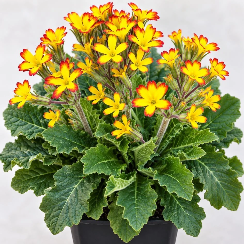 Oakleaf Primrose Live Plant - Yellow Picotee Primula Starter Plant - Outdoor - Image 1