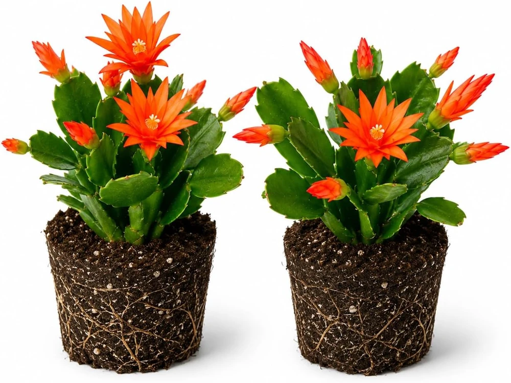 Orange Easter Cactus Plants Live, Set of 2, 4-8 Inch Tall, No Pot - Image 1