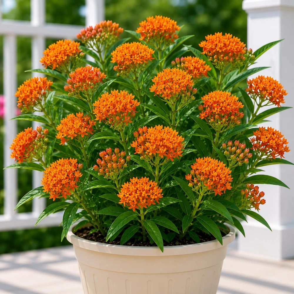 Orange Milkweed Live Plants Set of 2, Asclepias Tuberosa, 4-8 Inch Tall, Outdoor Perennial - Image 1