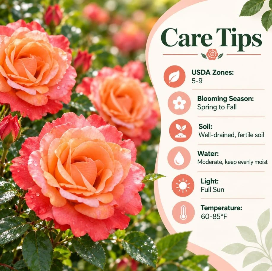 Peach Orange Rose Bush Live Plant, 4-7 Inches Tall, Outdoor Garden Rose - Image 5