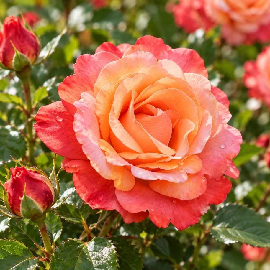 Peach Orange Rose Bush Live Plant, 4-7 Inches Tall, Outdoor Garden Rose - Image 7