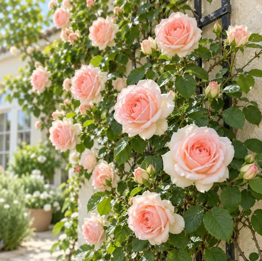 Peachy Pink Climbing Rose Bush Live Plant, 4-8 Inches, Fragrant Blooms for Outdoor Gardens & Patios - Image 4