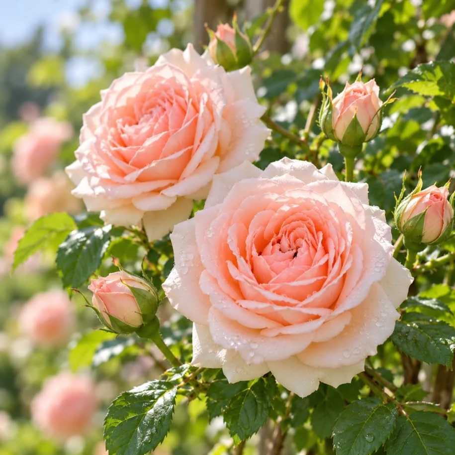 Peachy Pink Climbing Rose Live Plant, 4-8 Inches, Fragrant Outdoor Bush - Image 4