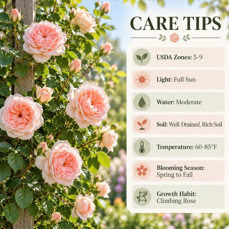 Peachy Pink Climbing Rose Live Plant, 4-8 Inches, Fragrant Outdoor Bush - Image 5