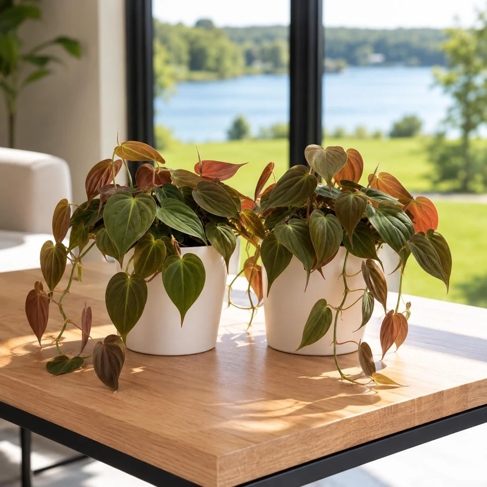 Philodendron Micans Live Plant Set of 2, 5-8 Inch Sweetheart Philodendron, 4 Inch Pot - Image 1