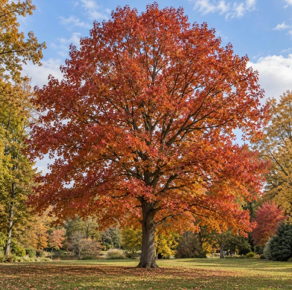Pin Oak Tree Live Plant – Set of 2 Saplings – 4-8 Inch Tall – Red Fall Foliage – Outdoor Hardy Landscape Tree - Image 1
