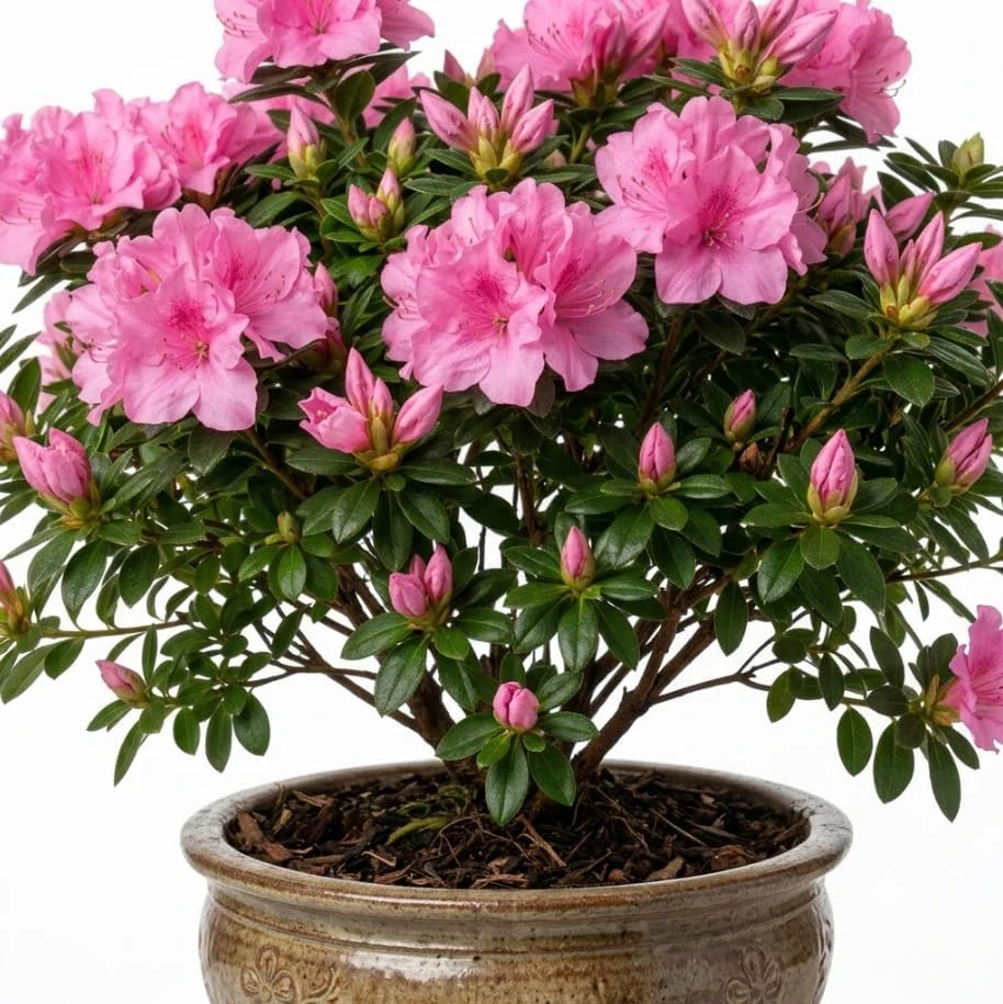 Pink Azalea Live Plant - Rhododendron Shrub, 6-12" Tall, 4" Pot, Outdoor - Image 1