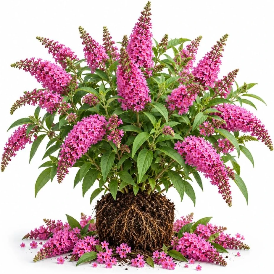 Pink Butterfly Bush Live Plant, 4-6 Inches Tall, Starter Shrub, Outdoor - Image 1