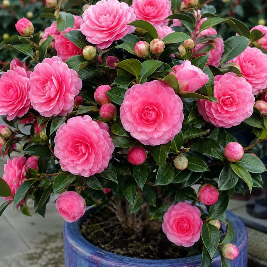 Pink Camellia Japonica Live Plant – Fragrant Shrub – 4 inch Pot – Indoor/Outdoor - Image 1