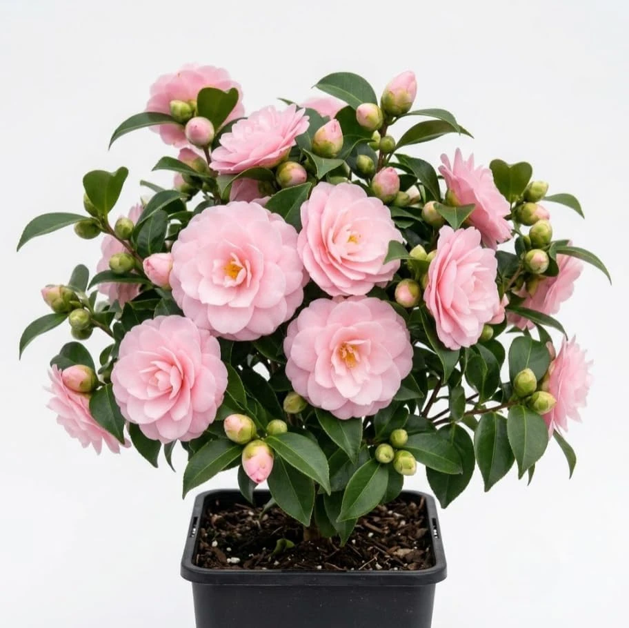 Pink Camellia Japonica Live Plant – Rose Tea Flower Shrub – 4" Pot – Indoor/Outdoor - Image 1