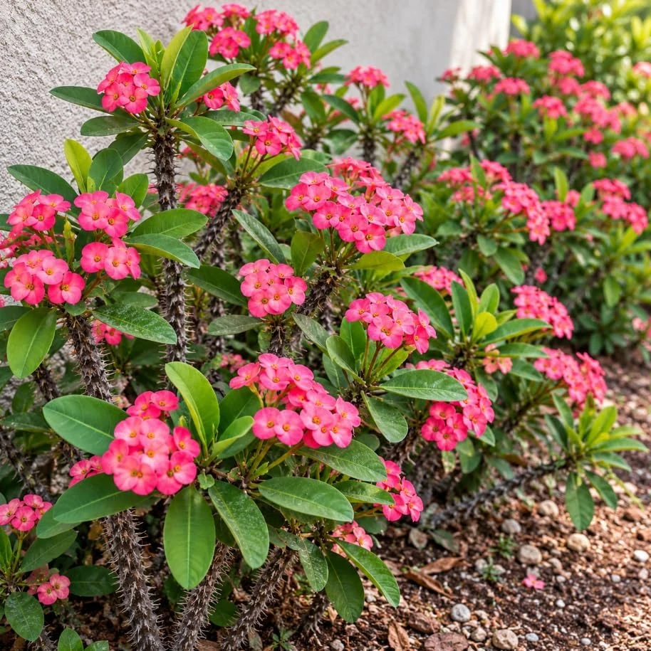 Pink Crown of Thorns Live Plant, Euphorbia Milii Potted Succulent, 4-7 Inches Tall - Image 4