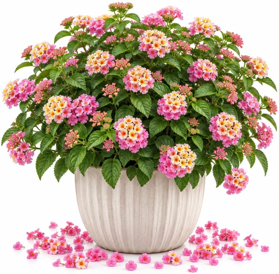 Pink Lantana Live Plant – 4-7 Inches Tall – Flowering Shrub for Outdoor Garden & Patio - Image 1