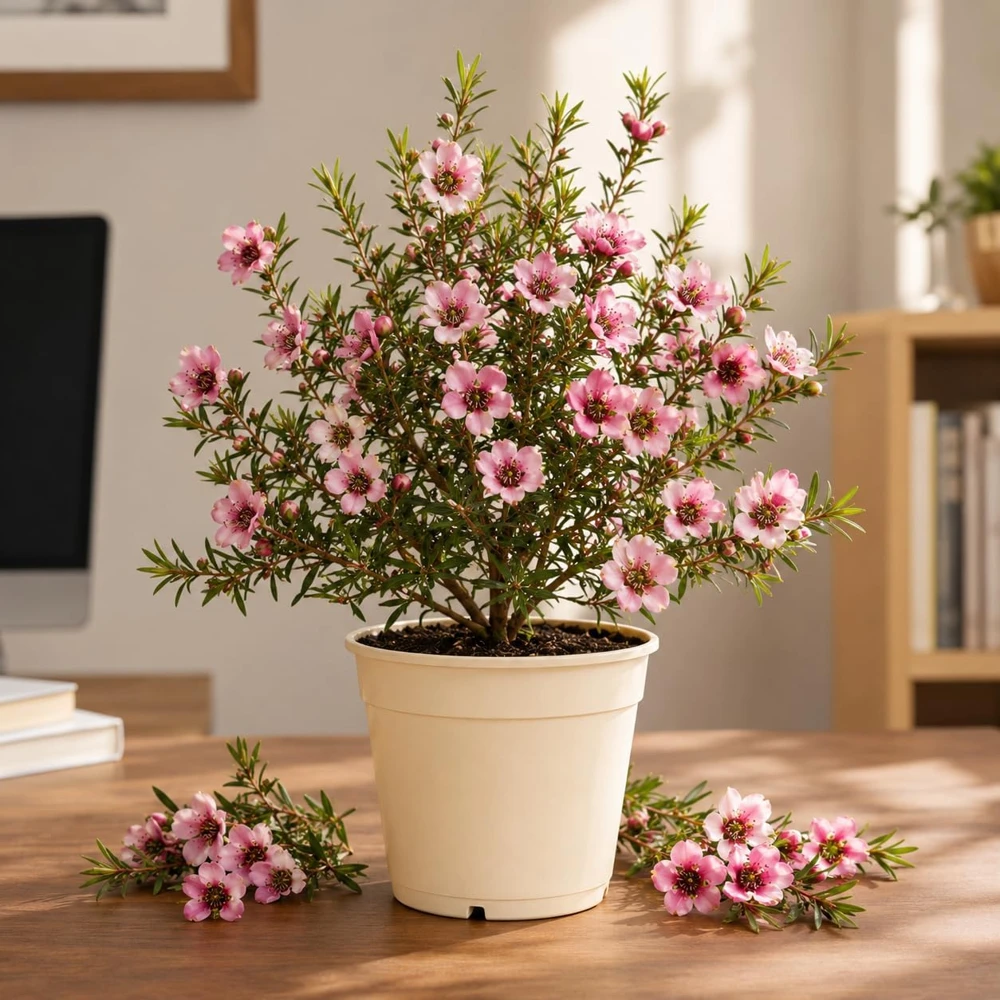 Pink Manuka Tea Plant - Leptospermum scoparium Live Plant - 4-6 Inch Tall - Image 1