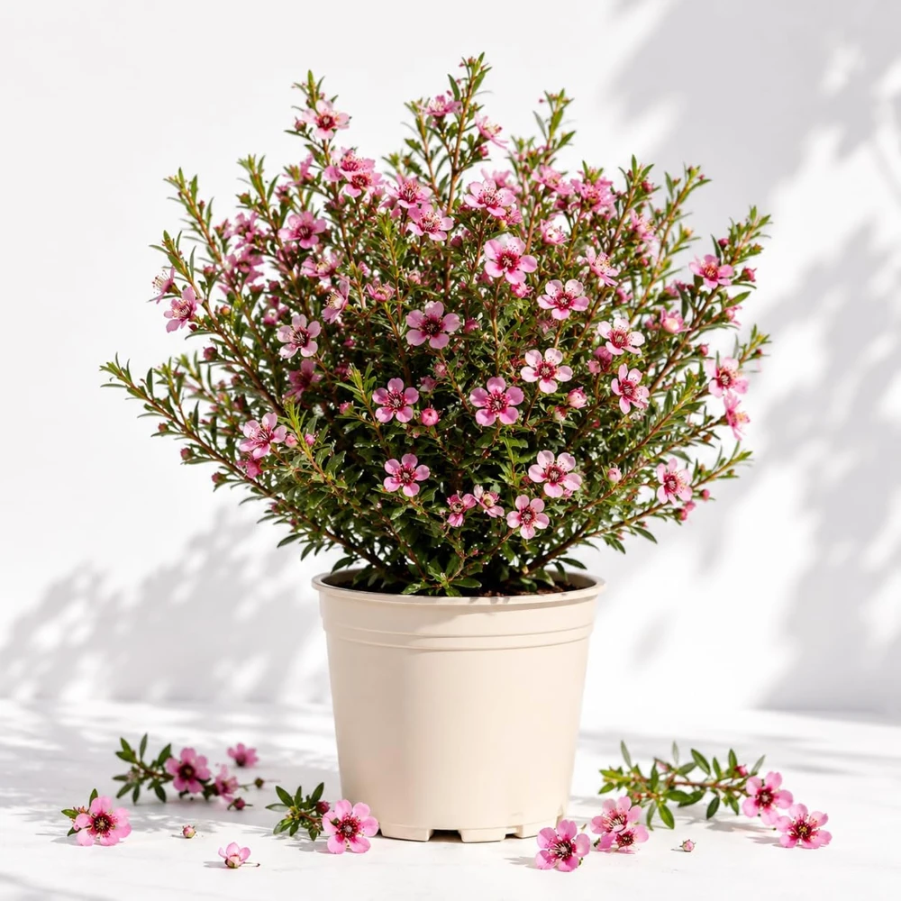 Pink Manuka Tea Plant Live – Leptospermum Bush, 4-6 Inch Tall, Outdoor Shrub - Image 1