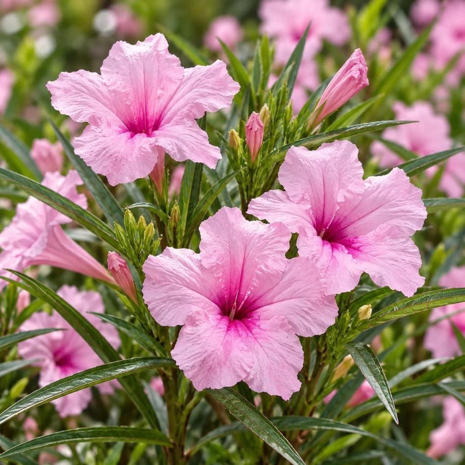 Pink Mexican Petunia Live Plant โ Ruellia Perennial Starter, 4-6 Inches Tall, Outdoor - Image 4