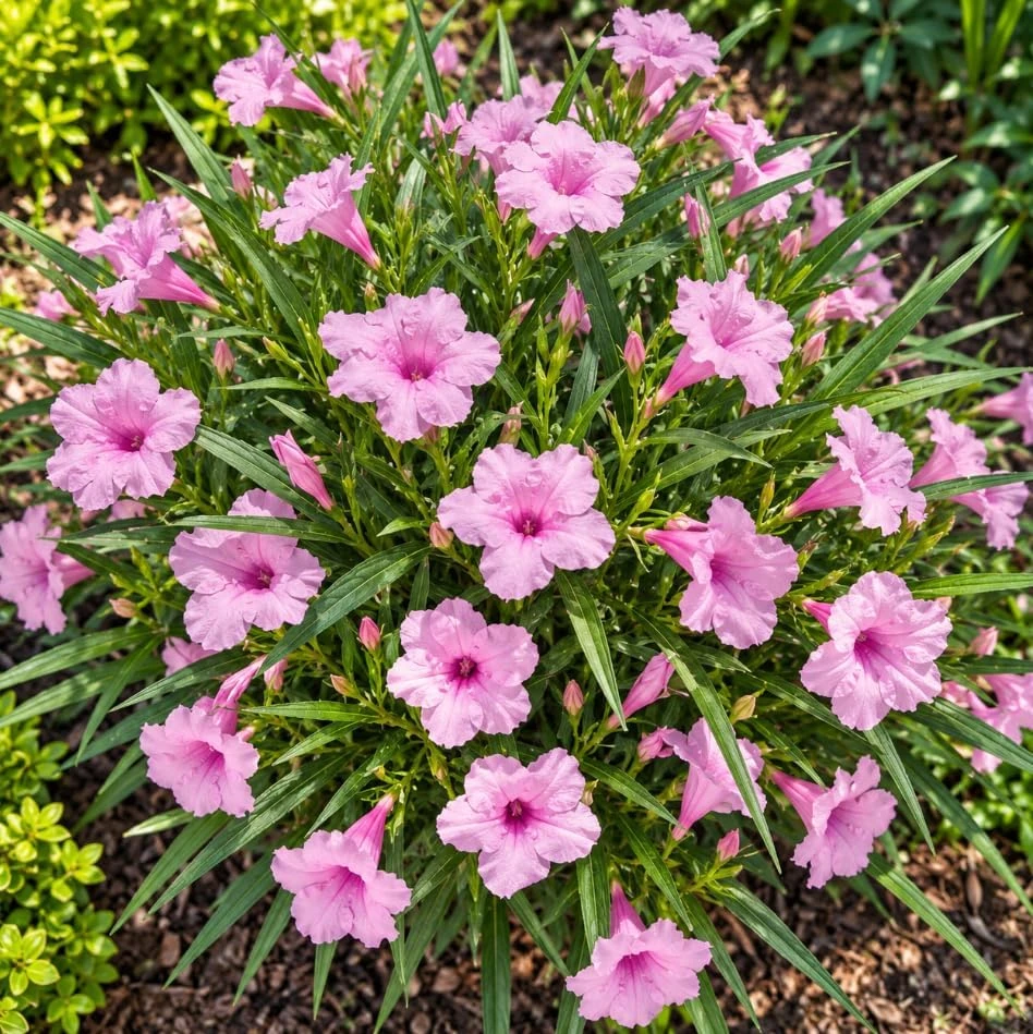 Pink Mexican Petunia Live Plant โ Ruellia Perennial Starter, 4-6 Inches Tall, Outdoor - Image 6