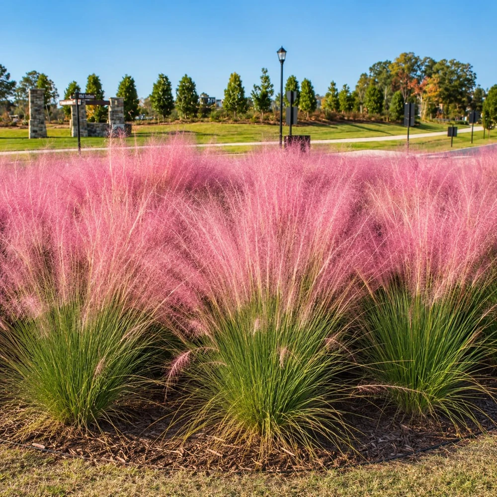 Pink Muhly Grass Plants - 2 Pack Perennial Ornamental Grass, 4-8 Inch Tall - Image 1