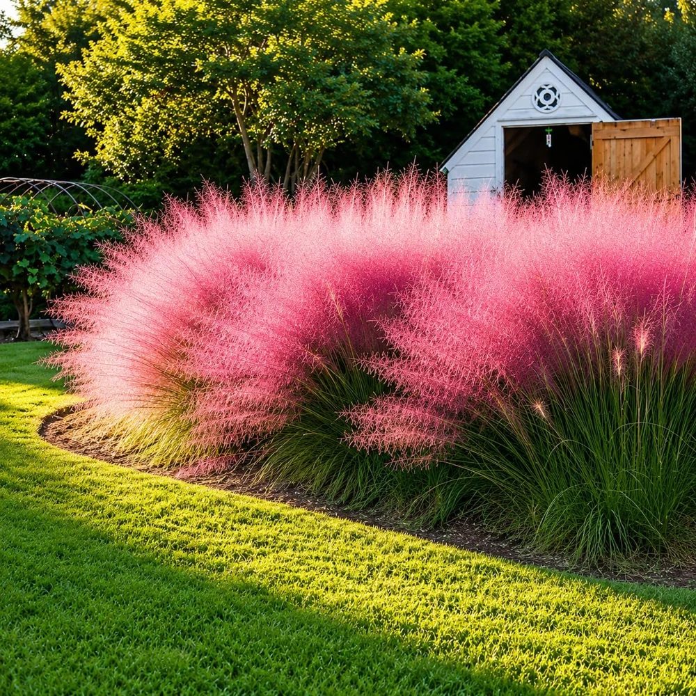 Pink Muhly Grass Plants - 2 Pack Perennial Ornamental Grass, 4-8 Inch Tall - Image 3