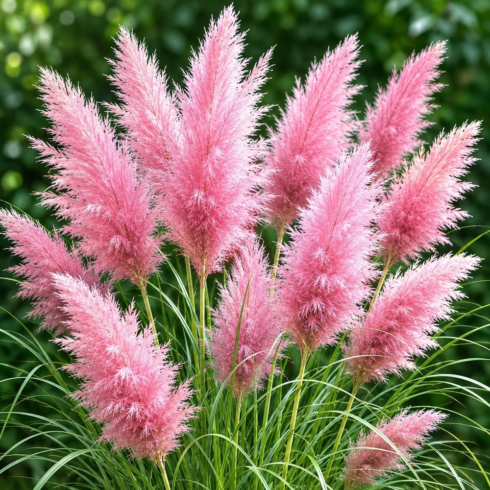Pink Pampas Grass Live Plant, Perennial Outdoor Ornamental Grass, 4-8 Inch Tall - Image 1