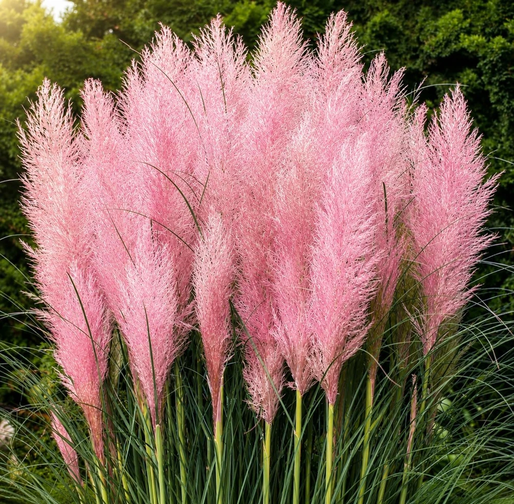 Pink Pampas Grass Live Plant Set - 2 Perennial Grasses, 4-8 Inch Tall - Image 1