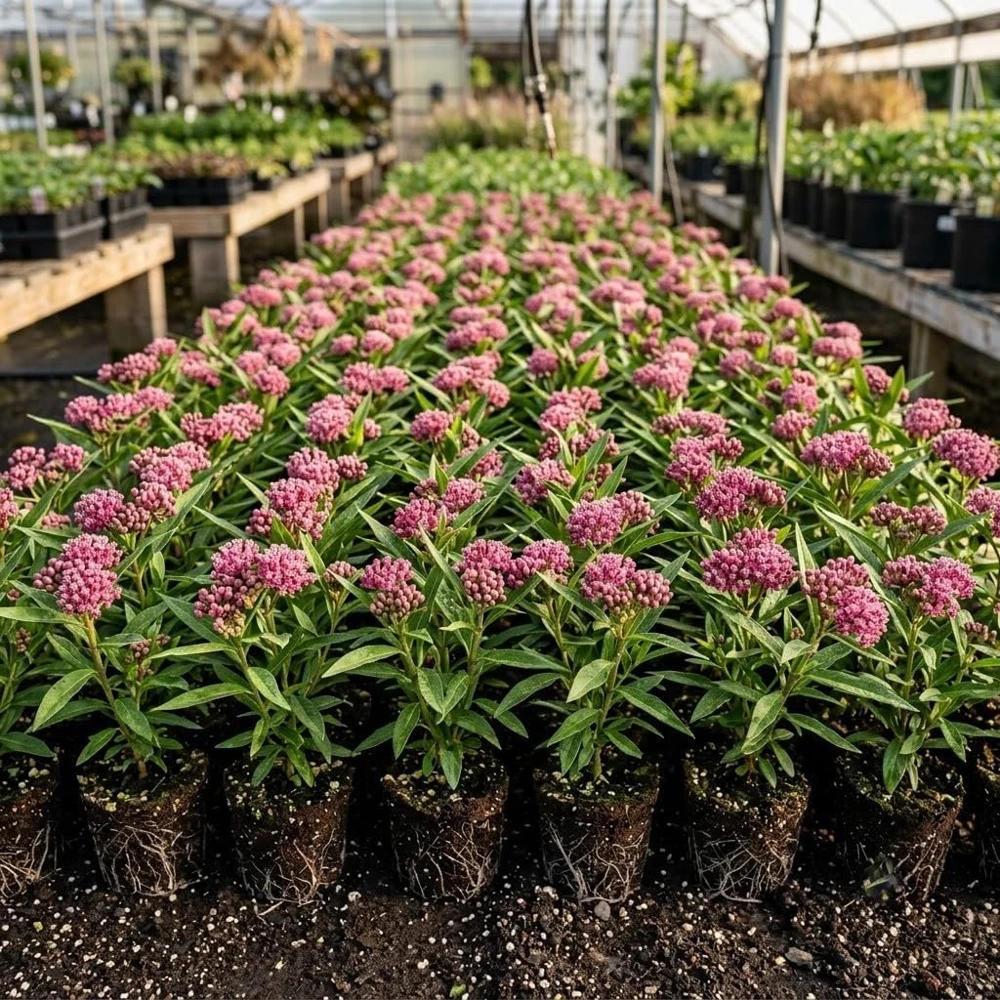 Pink Swamp Milkweed Live Plants - Set of 4, Perennial, 4-8 Inch Tall - Image 1