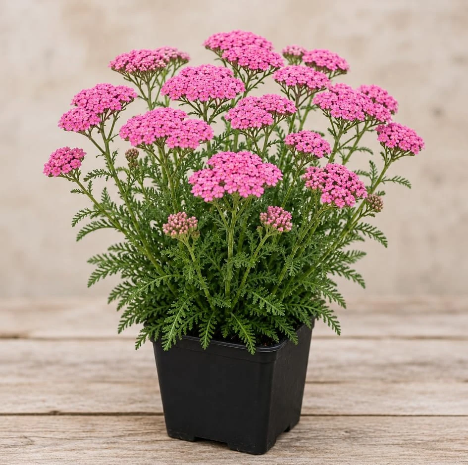 Pink Yarrow Live Plant - Perennial Summer Flowers 6 Inch Tall - Outdoor - Image 1