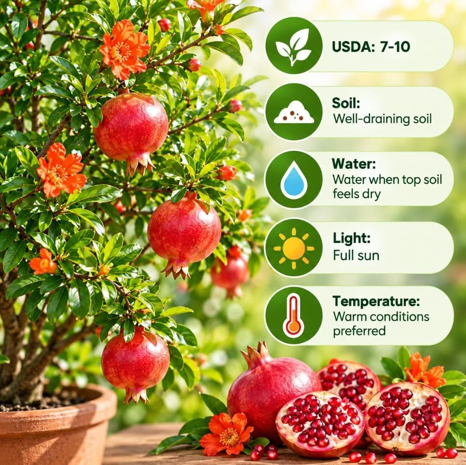 Pomegranate Tree Live Plants - Set of 2, Red Fruit Starter, 6-10 Inches Tall - Image 5