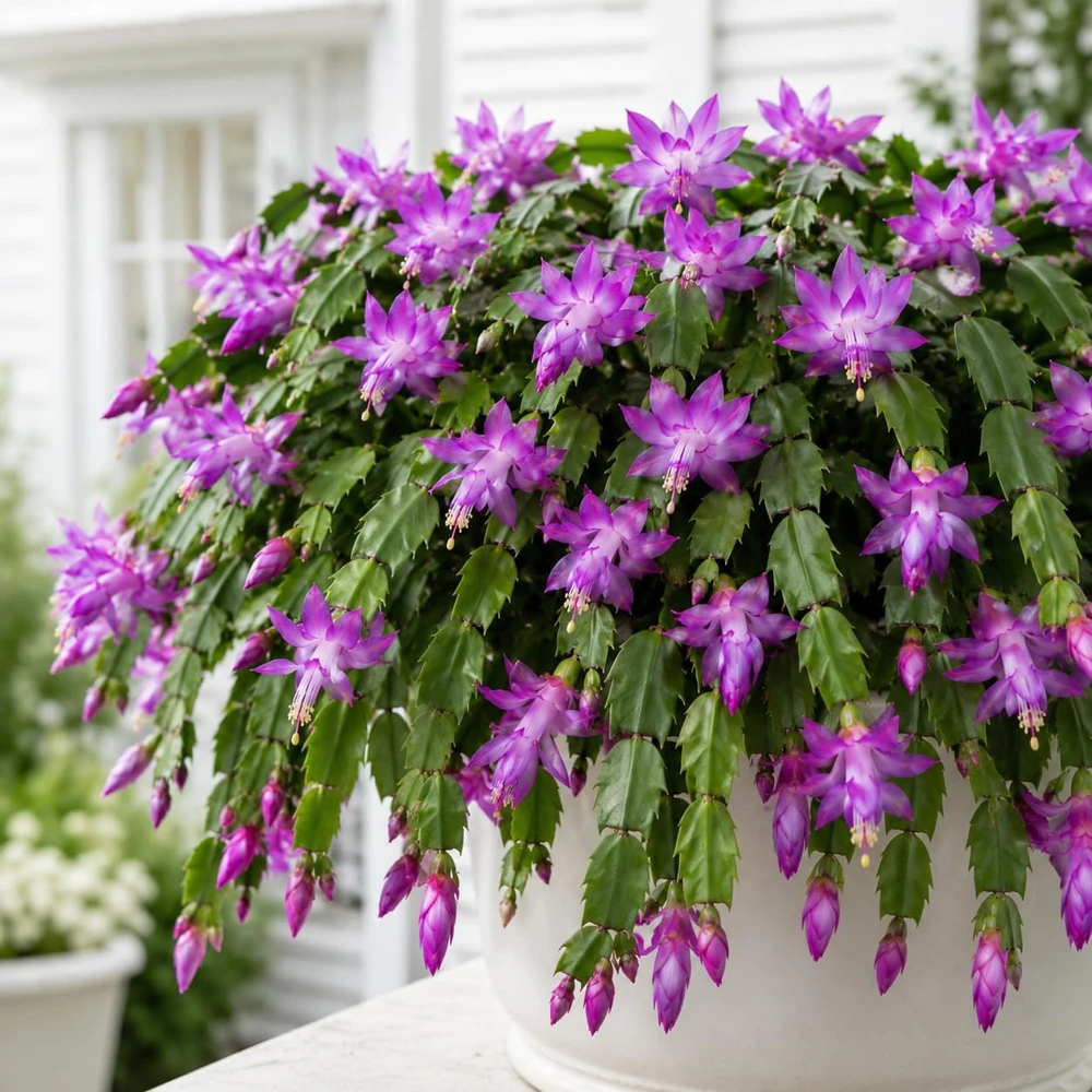 Purple Christmas Cactus Live Plants - Set of 2, 4-8 Inch Tall, Tropical Indoor Plant - Image 4