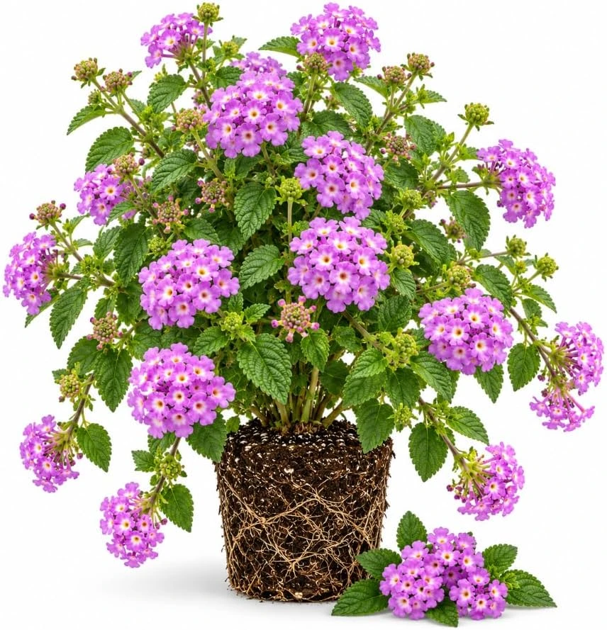 Purple Lantana Live Plant - 4-6 Inch Starter, Fragrant Perennial Flower - Image 1