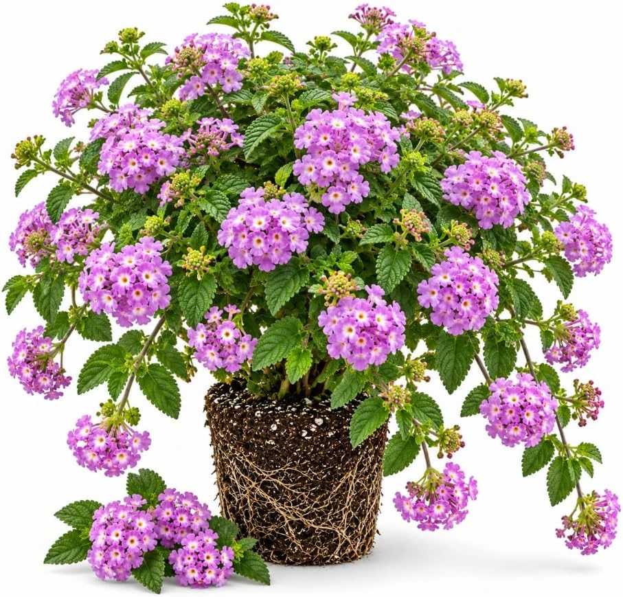 Purple Lantana Live Plant – 4-6 Inches Tall – Fragrant Flowering Starter Plant – Outdoor Garden - Image 1