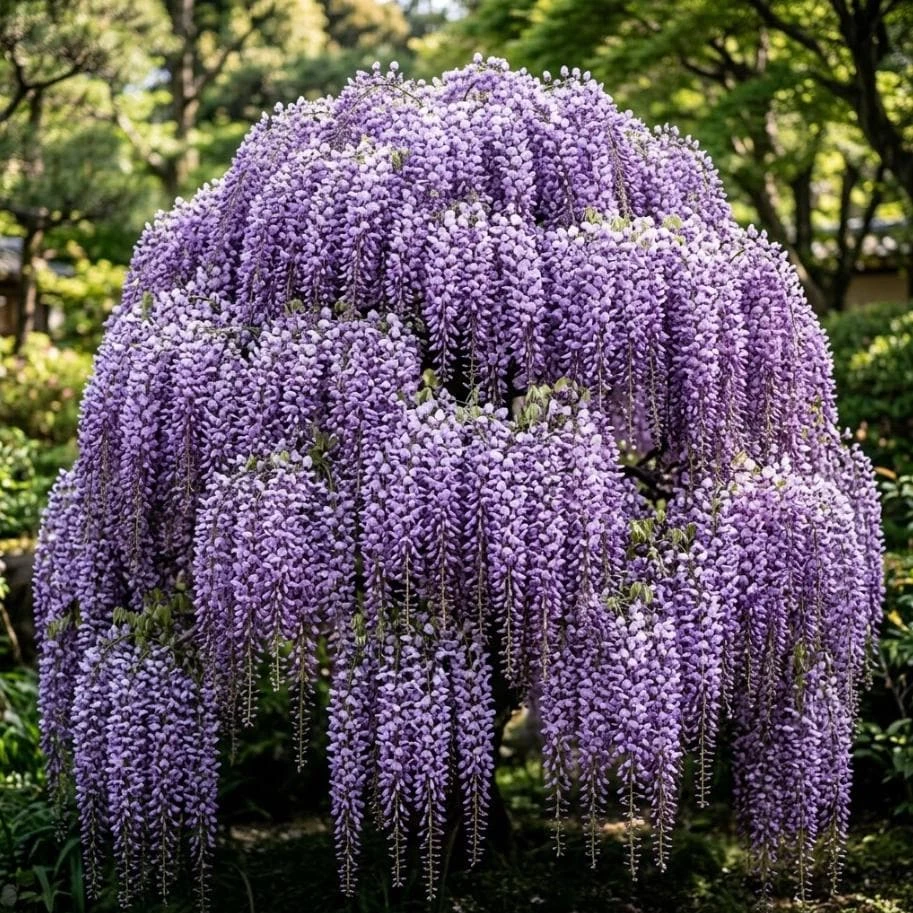 Purple Wisteria Live Plant - Wisteria Sinensis Hardy Climbing Vine 6-12" Tall in 2.5" Pot - Image 1