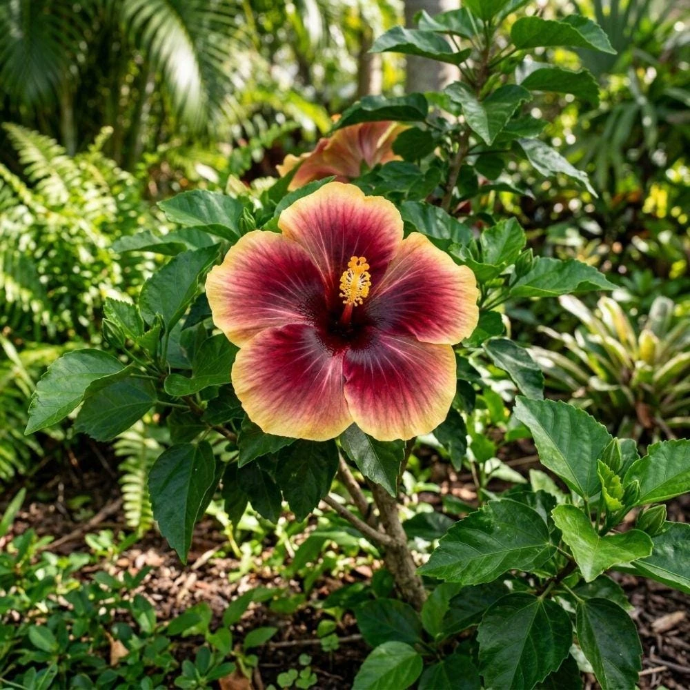 Red Black Yellow Hibiscus Live Plant โ 5-7 Inch Tricolor Tropical Flower Starter Bush - Image 2