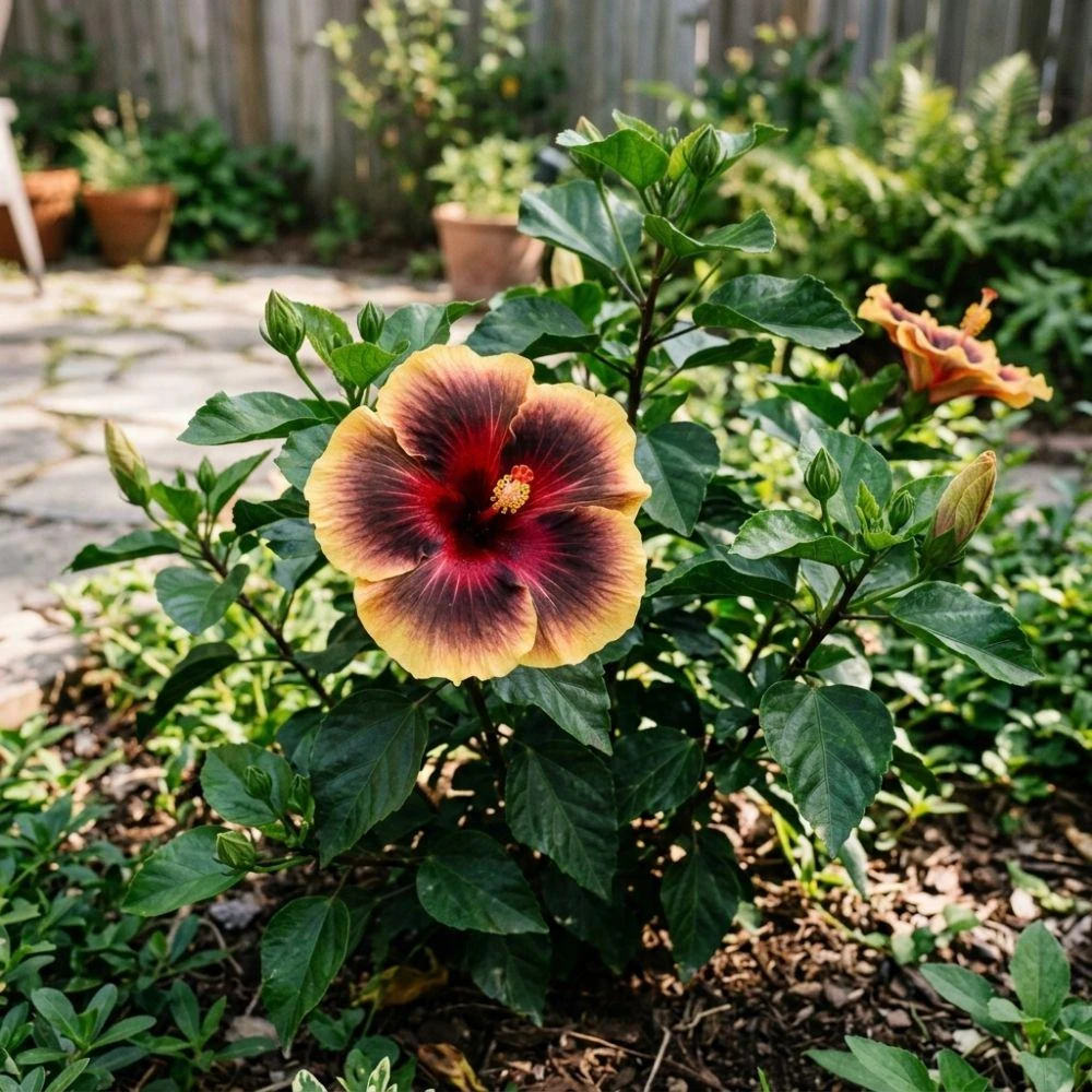 Red Black Yellow Hibiscus Live Plant โ 5-7 Inch Tricolor Tropical Flower Starter Bush - Image 4