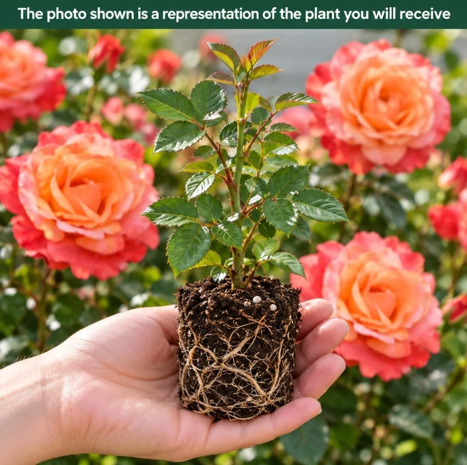 Red Brown Rose Bush Live Plant, 4-7 Inches Tall, Fragrant Reblooming Flowers - Image 3
