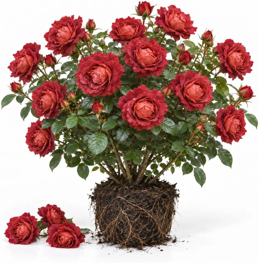 Red Brown Rose Live Plant, 4-7 Inches, Burgundy Chocolate Fragrant Flowers, Outdoor - Image 1