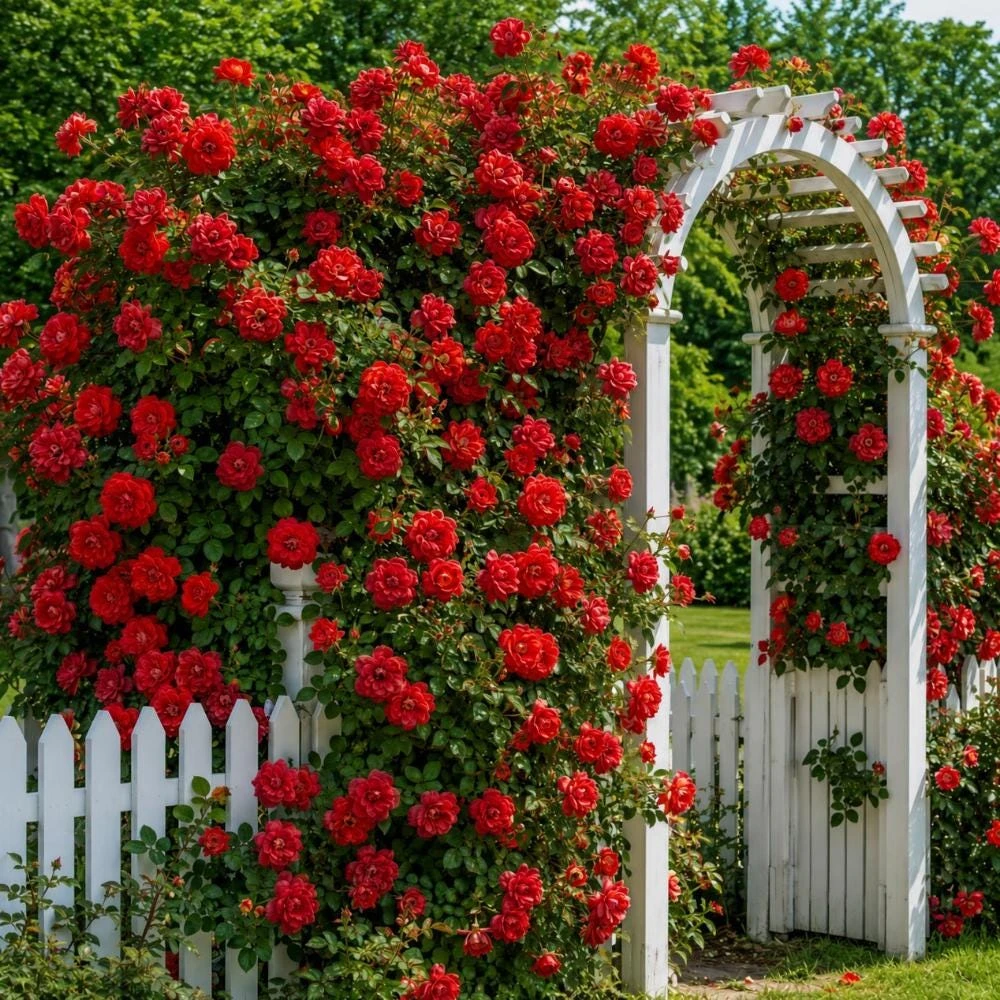 Red Climbing Rose Live Plant – Fragrant Blooms – 5-7 Inches Tall (No Pot) – Outdoor - Image 8