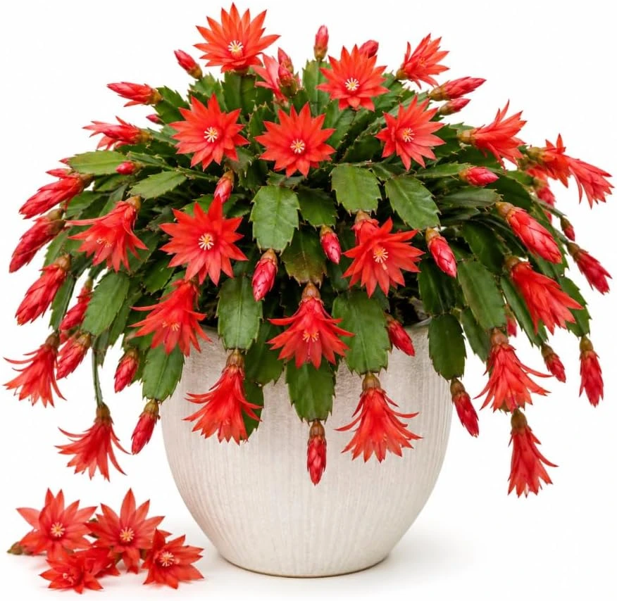 Red Easter Cactus Live Plant – 4-6 Inches Tall – Spring Blooming Succulent - Image 1