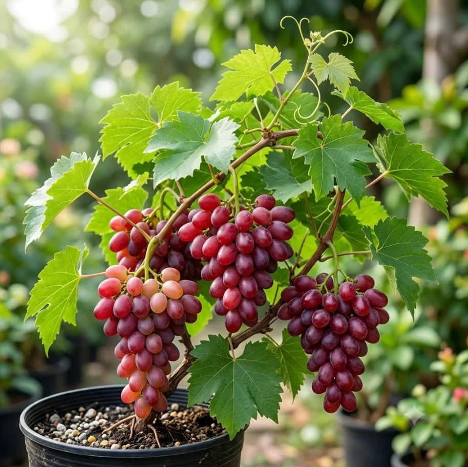 Red Flame Seedless Grape Vine Live Plant - Climbing, Sweet Grapes, 8-12 Inch Tall - Image 1
