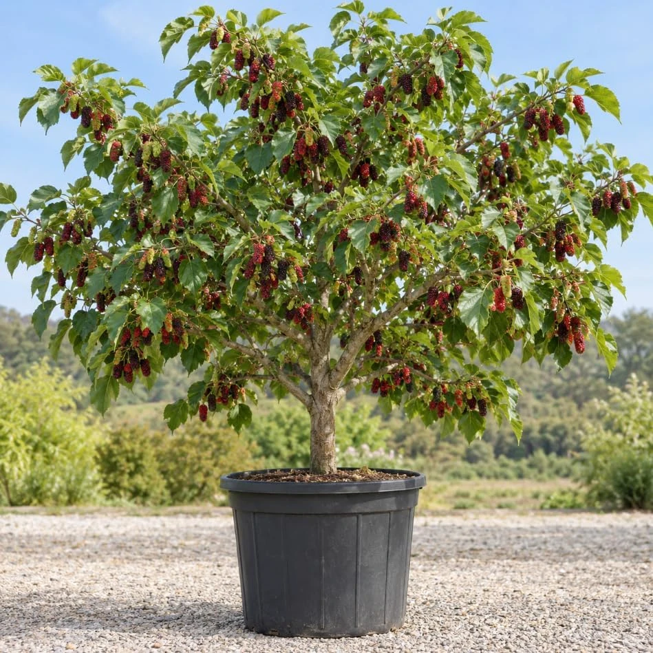 Red Mulberry Tree Live Plant – Sweet Edible Berries Bush, 12-16 Inch Tall, Outdoor - Image 1