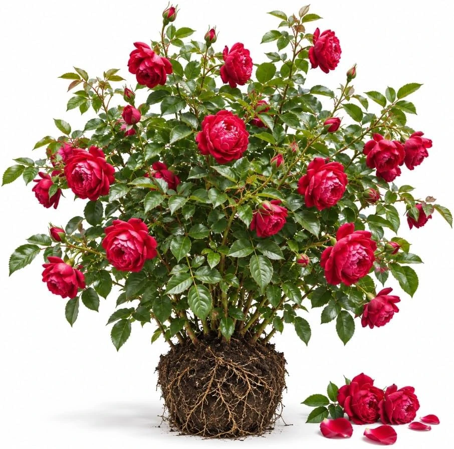 Red Pink Rose Live Plant, 4-7 Inches Tall, Fragrant Flowering Bush - Image 1