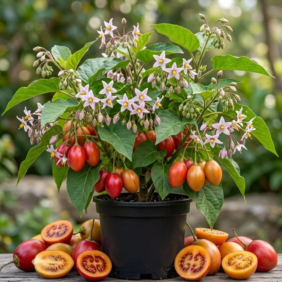 Red Tamarillo Live Plant 4" Pot - Sweet Tropical Tree Tomato Fruit - Image 1