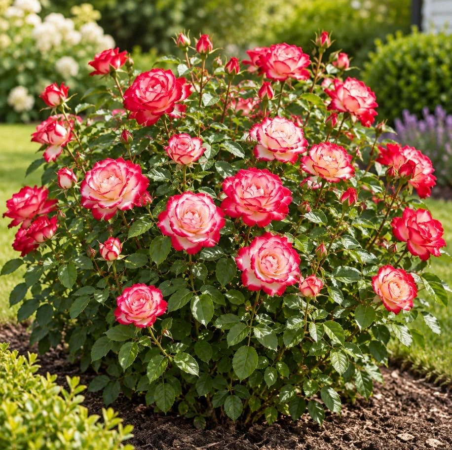Red White Rose Live Plant – Fragrant Flowering Bush – 4-7 Inches Tall – Outdoor - Image 2
