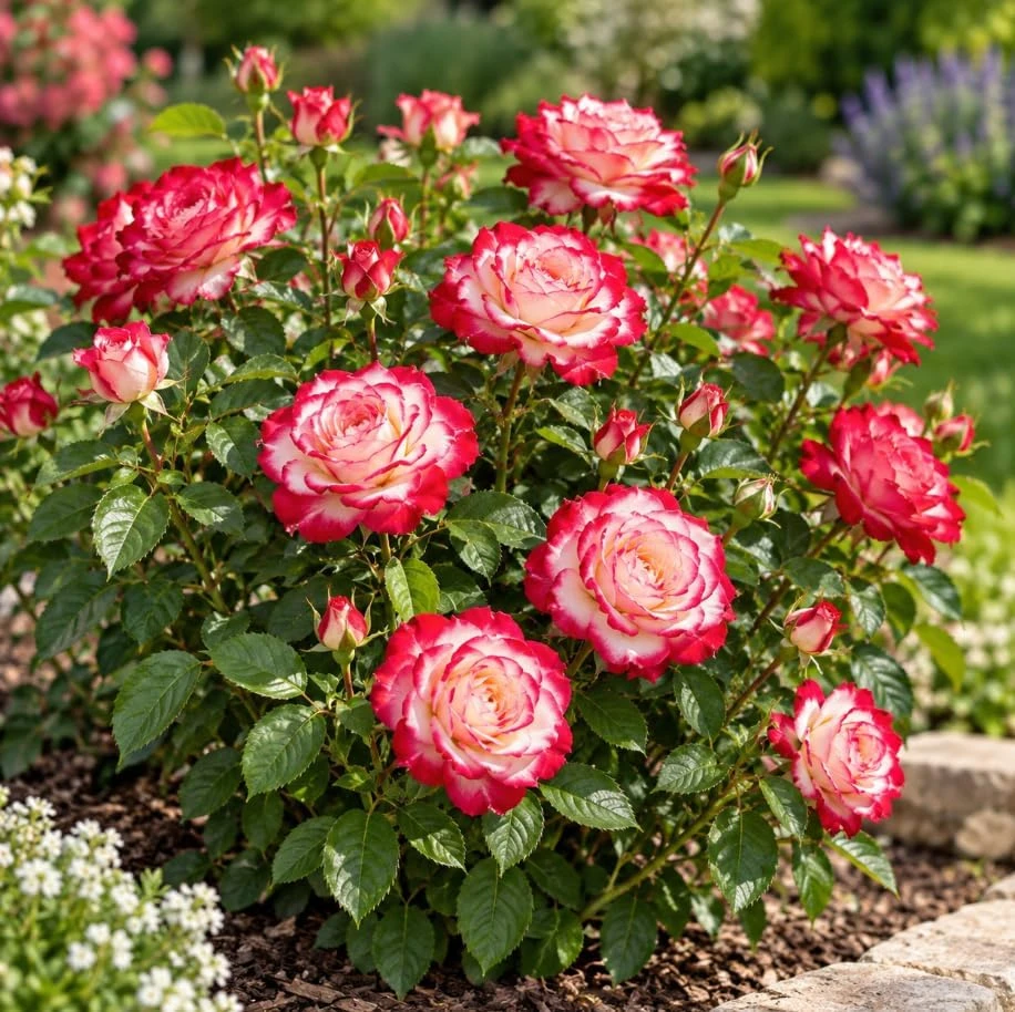 Red White Rose Live Plant – Fragrant Flowering Bush – 4-7 Inches Tall – Outdoor - Image 5