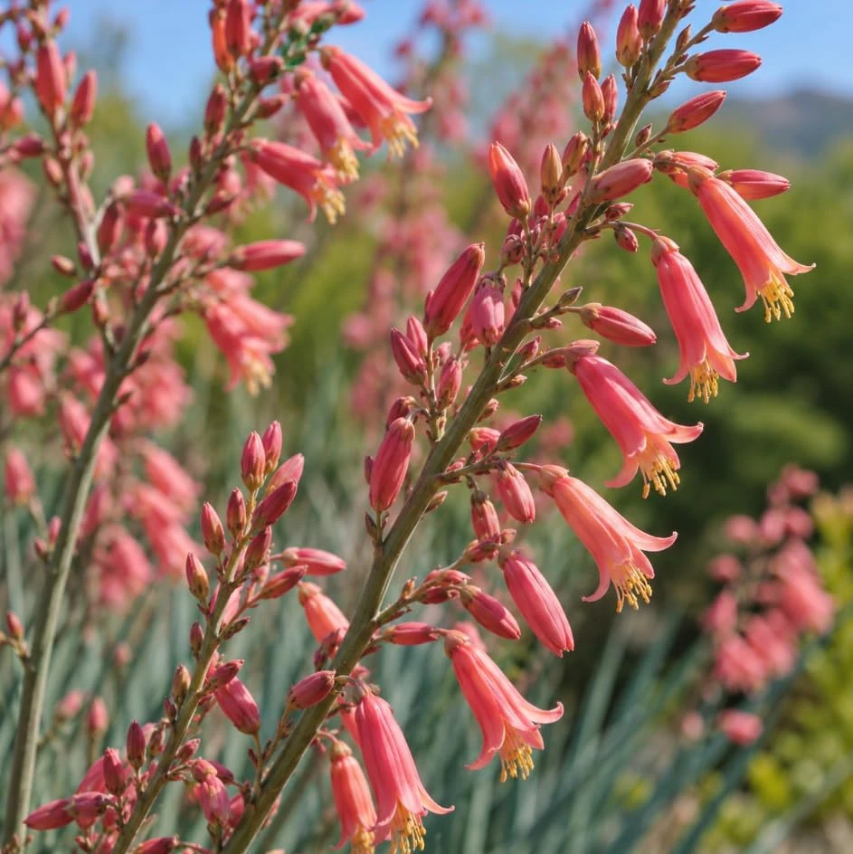 Red Yucca Live Plant - 3 Coral Yucca Hummingbird Plants, 4-inch Pot, Outdoor - Image 2