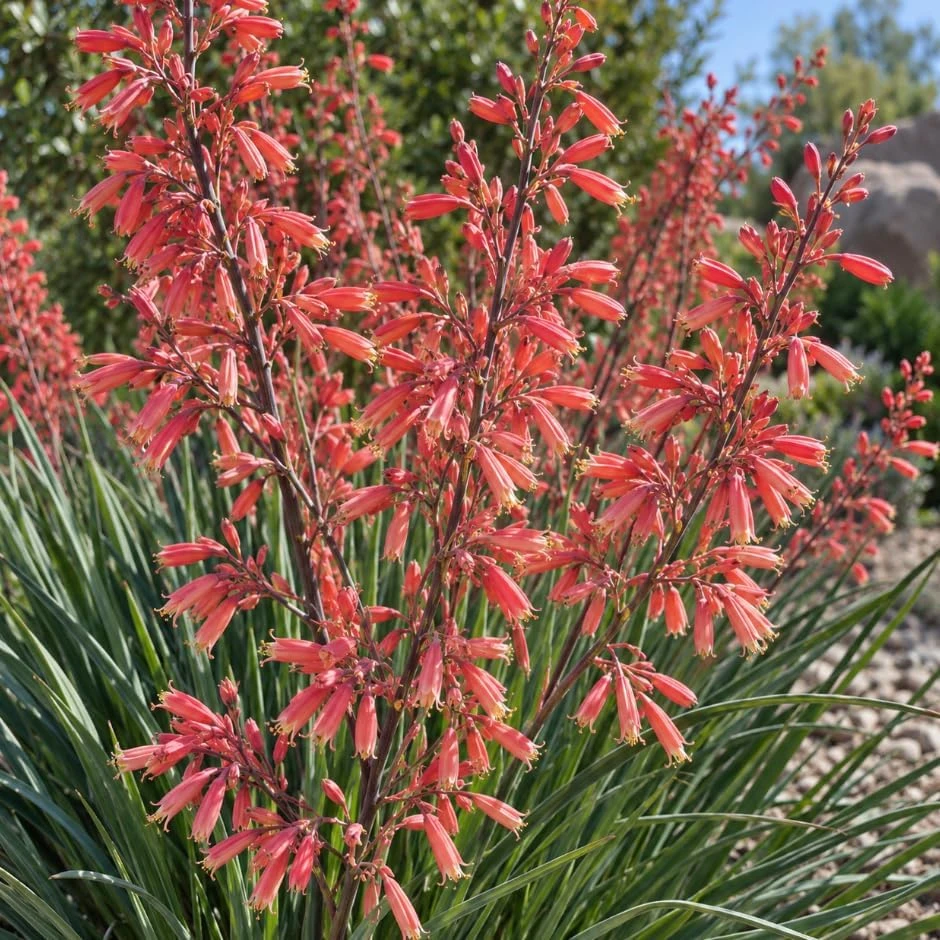 Red Yucca Live Plant - 3 Coral Yucca Hummingbird Plants, 4-inch Pot, Outdoor - Image 5