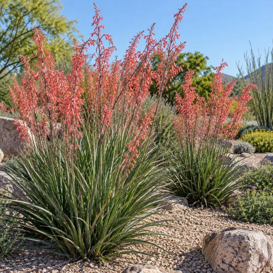 Red Yucca Live Plant - Coral Yucca Hummingbird Plant, 4" Pot, Outdoor - Image 4